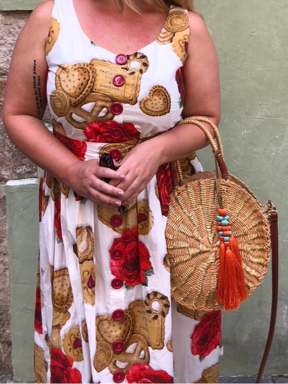 Authentic Dolce & Gabbana  * rare * Pasticceria print dress. Italian size 50.